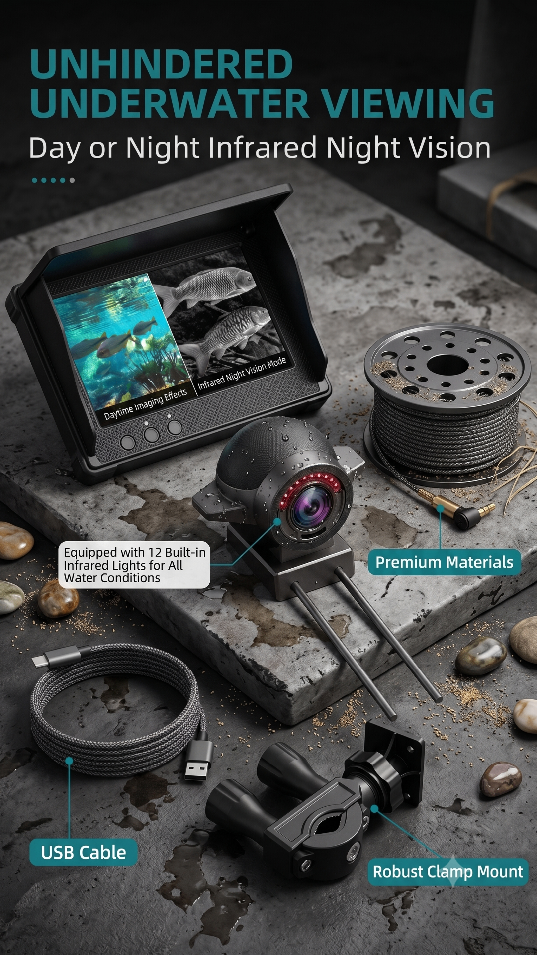 AquaView Pro underwater fishing camera